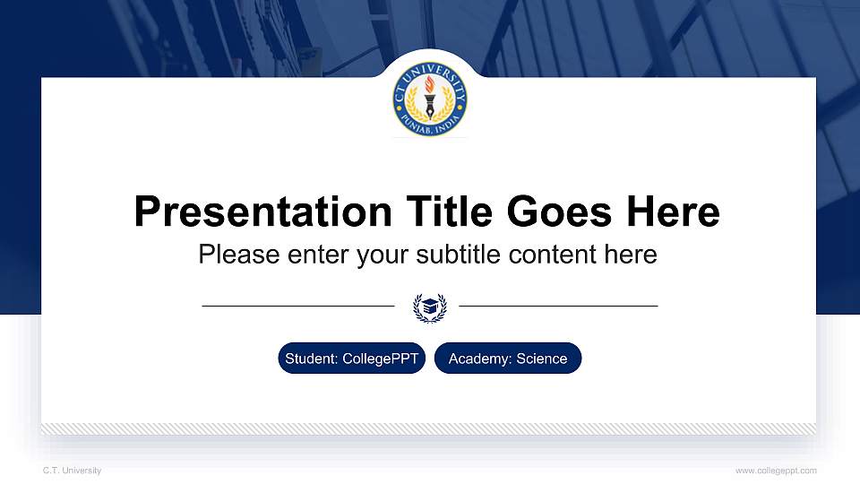 C.T. University National Scholarship Defense PPT Template16:9 ratio PPT effect preview image