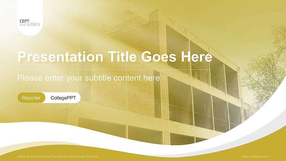 Centre for Environmental Planning and Technology University Lecture Sharing and Networking Event PPT Template16:9 ratio PPT effect preview image