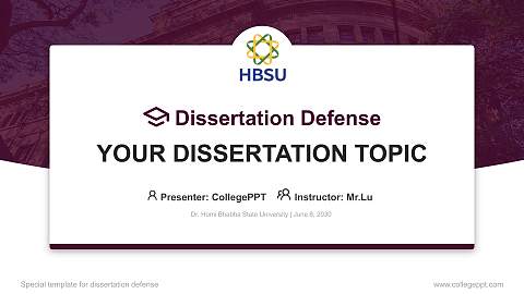 Dr. Homi Bhabha State University Graduation Thesis Defense PPT Template