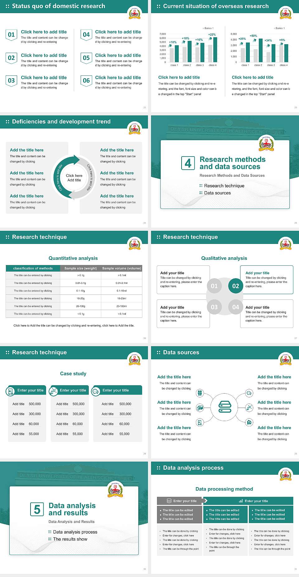 Dr. YSR University of Health Sciences Graduation Thesis Defense PPT Template4:3 ratio PPT effect preview image4