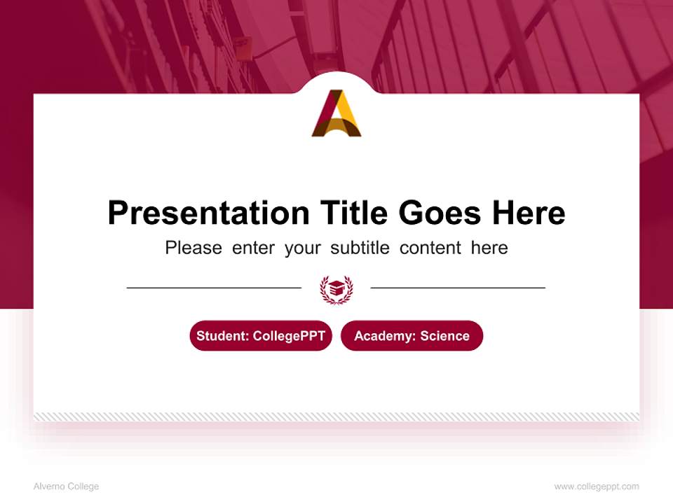 Alverno College National Scholarship Defense PPT Template4:3 ratio PPT effect preview image4