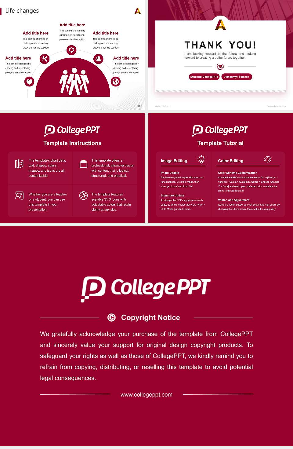 Alverno College National Scholarship Defense PPT Template4:3 ratio PPT effect preview image4