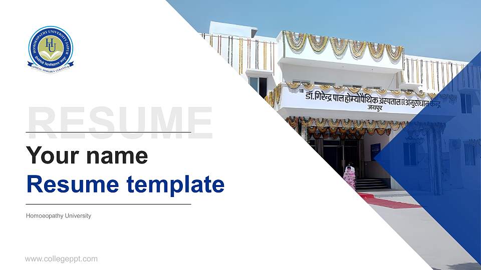 Homoeopathy University Resume PPT Template16:9 ratio PPT effect preview image