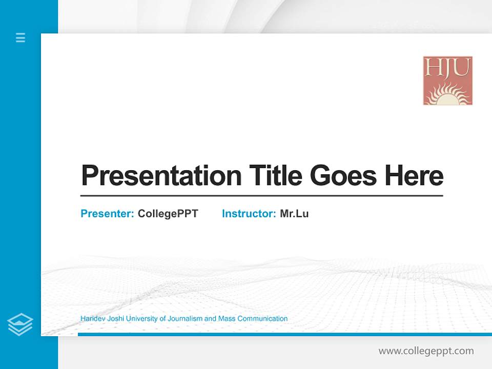 Haridev Joshi University of Journalism and Mass Communication Thesis Proposal/Graduation Defense PPT Template4:3 ratio PPT effect preview image5