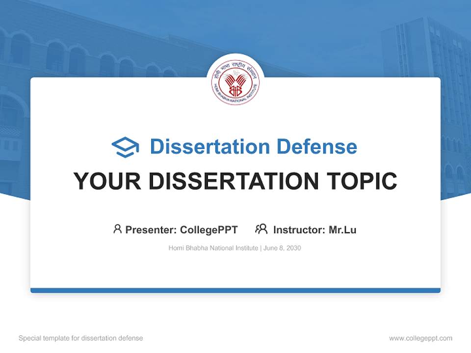 Homi Bhabha National Institute Graduation Thesis Defense PPT Template4:3 ratio PPT effect preview image7