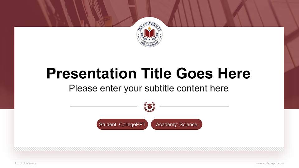 I.E.S University National Scholarship Defense PPT Template16:9 ratio PPT effect preview image