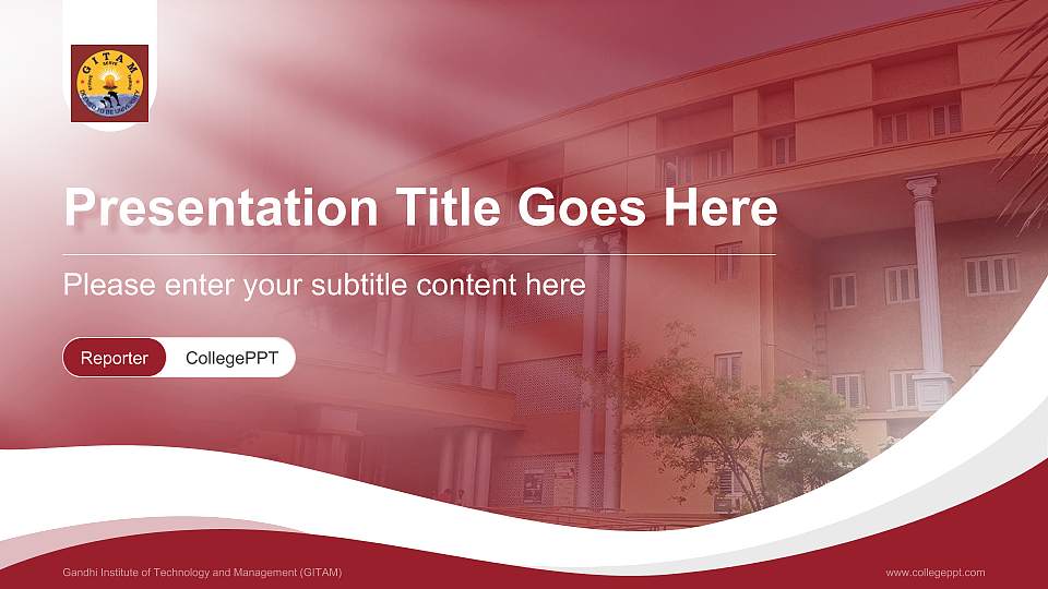 Gandhi Institute of Technology and Management (GITAM) Lecture Sharing and Networking Event PPT Template16:9 ratio PPT effect preview image