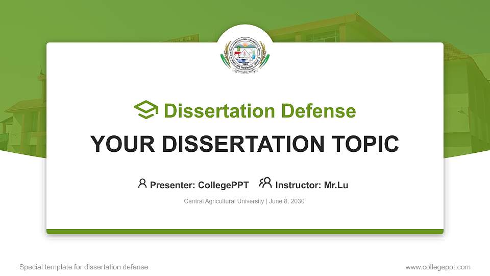 Central Agricultural University Graduation Thesis Defense PPT Template16:9 ratio PPT effect preview image