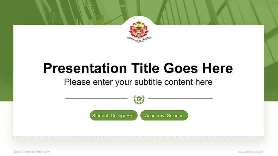 Gujarat Ayurveda University National Scholarship Defense PPT Template16:9 ratio PPT effect preview image