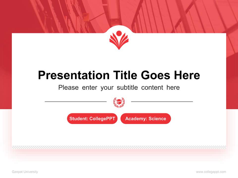 Ganpat University National Scholarship Defense PPT Template4:3 ratio PPT effect preview image4