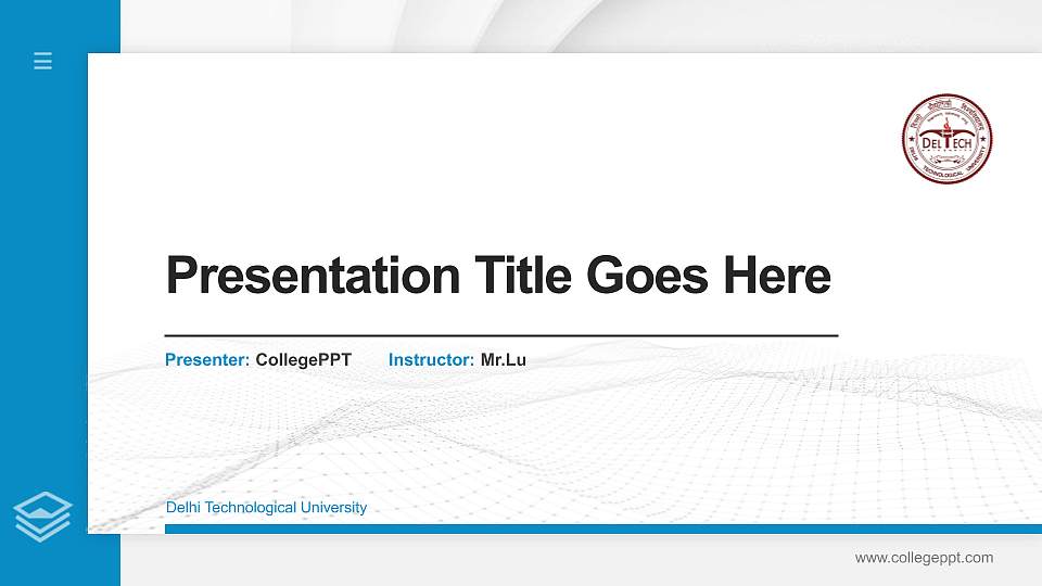 Delhi Technological University Thesis Proposal/Graduation Defense PPT Template16:9 ratio PPT effect preview image