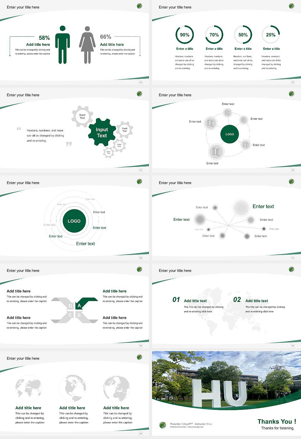 Hiroshima University Course/Courseware Creation PPT Template16:9 ratio PPT effect preview image4