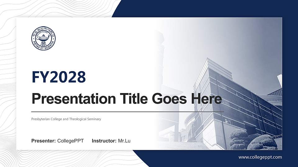 Presbyterian College and Theological Seminary Academic Presentation/Research Findings Report PPT Template16:9 ratio PPT effect preview image