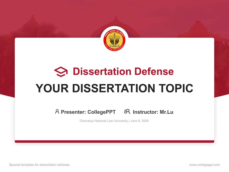 Chanakya National Law University Graduation Thesis Defense PPT Template4:3 ratio PPT effect preview image7