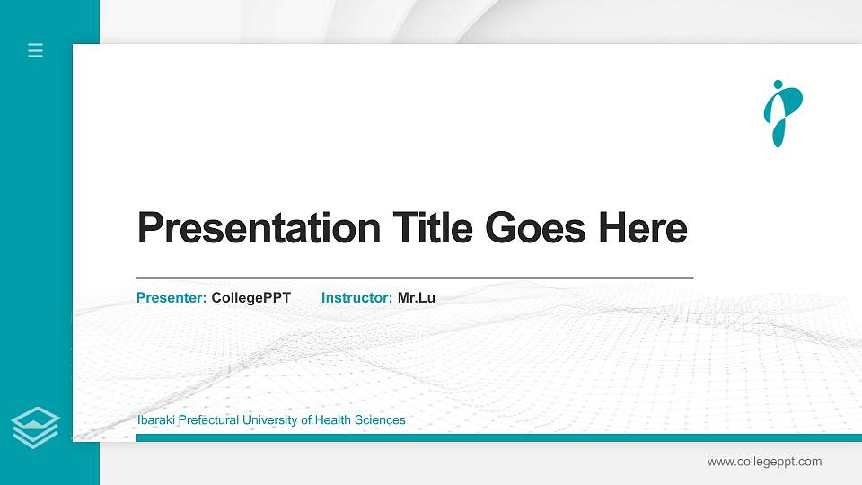 Ibaraki Prefectural University of Health Sciences Thesis Proposal/Graduation Defense PPT Template16:9 ratio PPT effect preview image