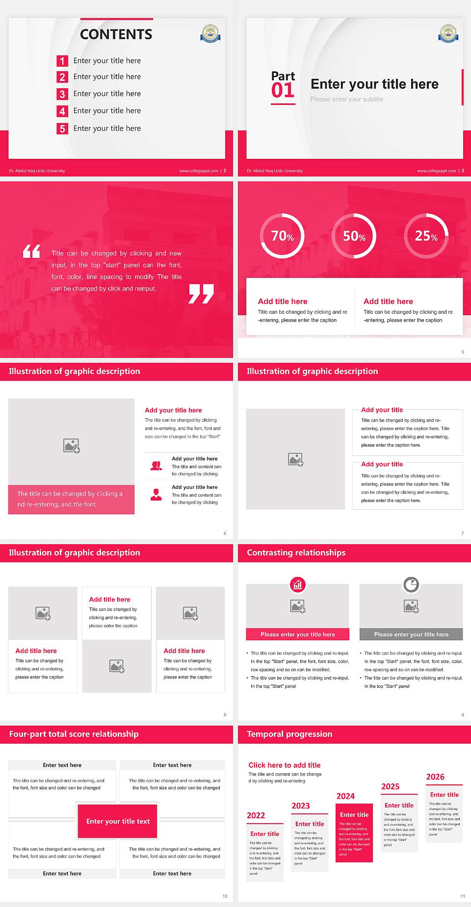 Dr. Abdul Haq Urdu University Thesis Proposal/Graduation Defense PPT Template4:3 ratio PPT effect preview image2