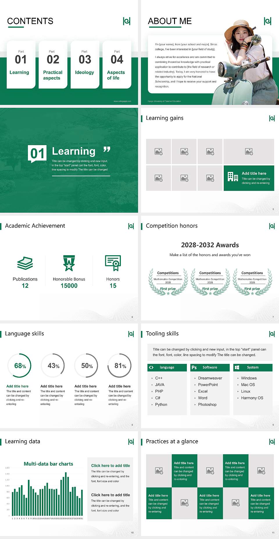 Hyogo University of Teacher Education National Scholarship Defense PPT Template4:3 ratio PPT effect preview image2