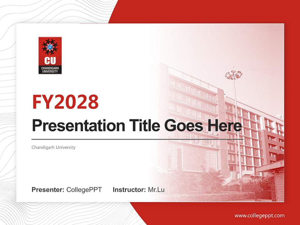 Chandigarh University Academic Presentation/Research Findings Report PPT Template4:3 ratio PPT effect preview image5