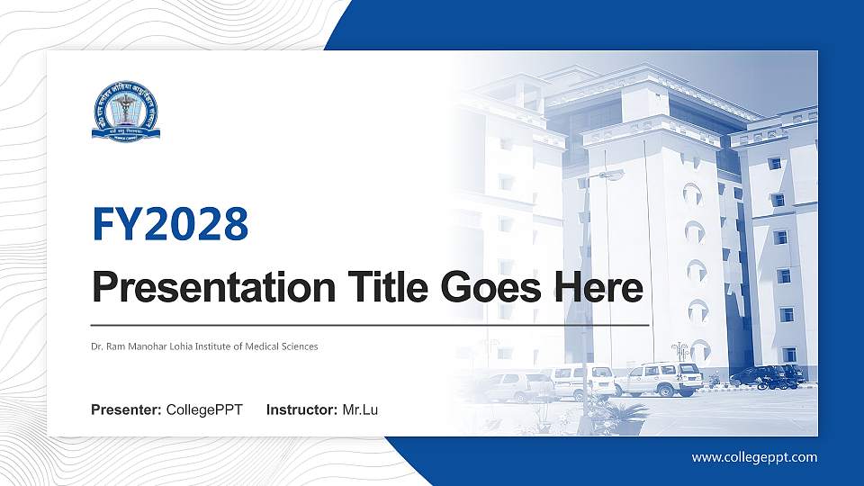 Dr. Ram Manohar Lohia Institute of Medical Sciences Academic Presentation/Research Findings Report PPT Template16:9 ratio PPT effect preview image