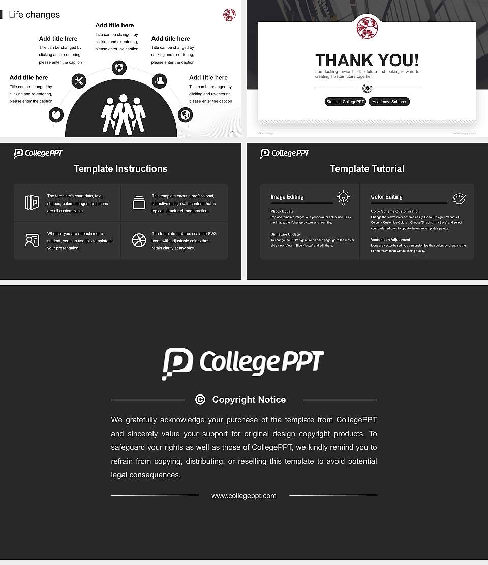 Alma College National Scholarship Defense PPT Template16:9 ratio PPT effect preview image4