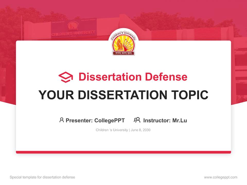Children ‘s University Graduation Thesis Defense PPT Template4:3 ratio PPT effect preview image7