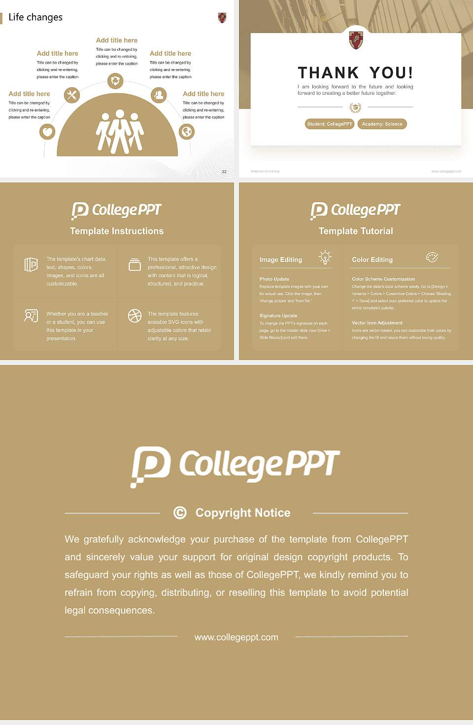 Anderson University National Scholarship Defense PPT Template4:3 ratio PPT effect preview image4