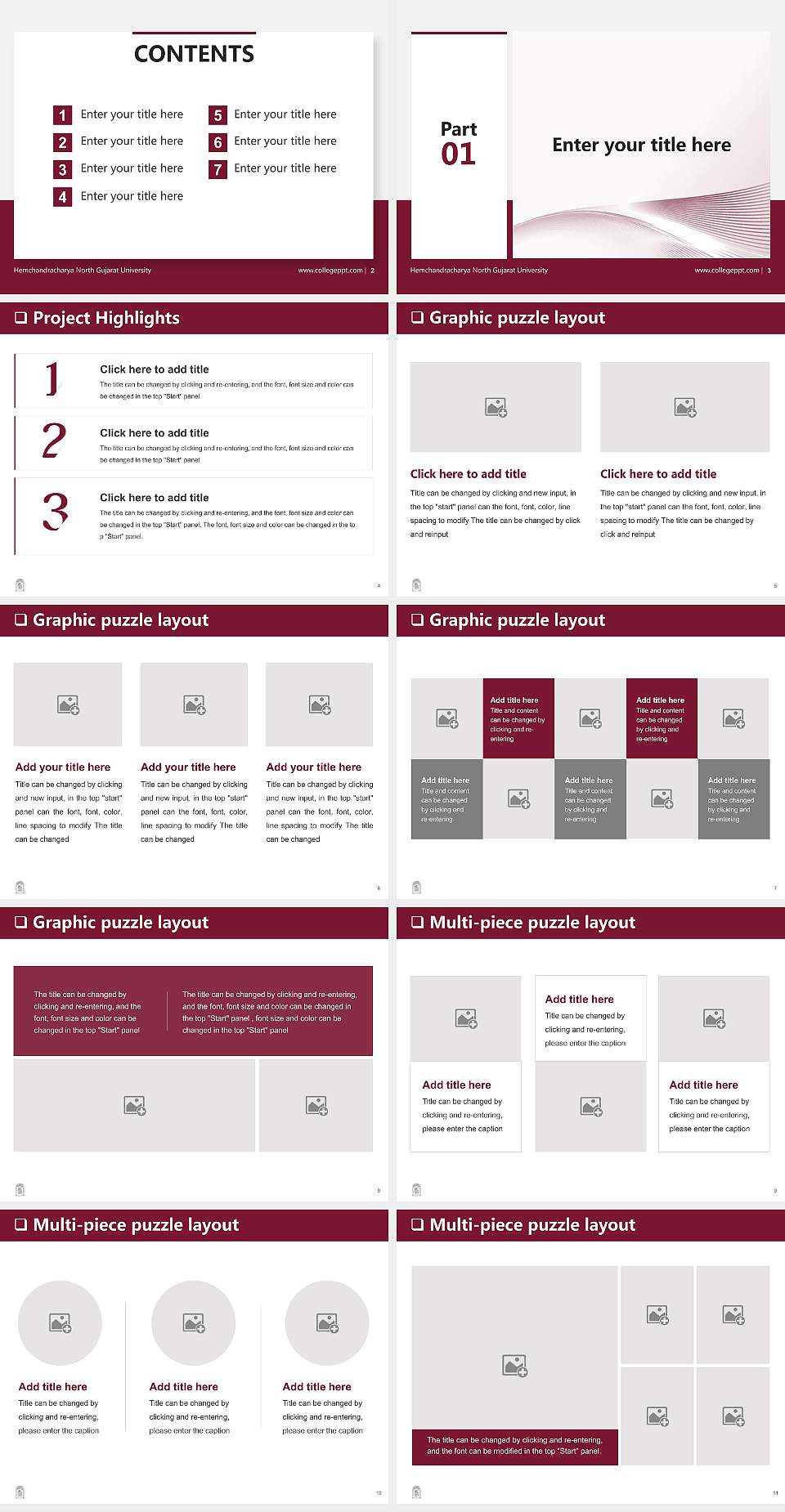 Hemchandracharya North Gujarat University General Purpose PPT Template4:3 ratio PPT effect preview image2