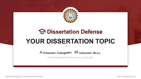 Dr. A.P.J. Abdul Kalam Technical University Graduation Thesis Defense PPT Template