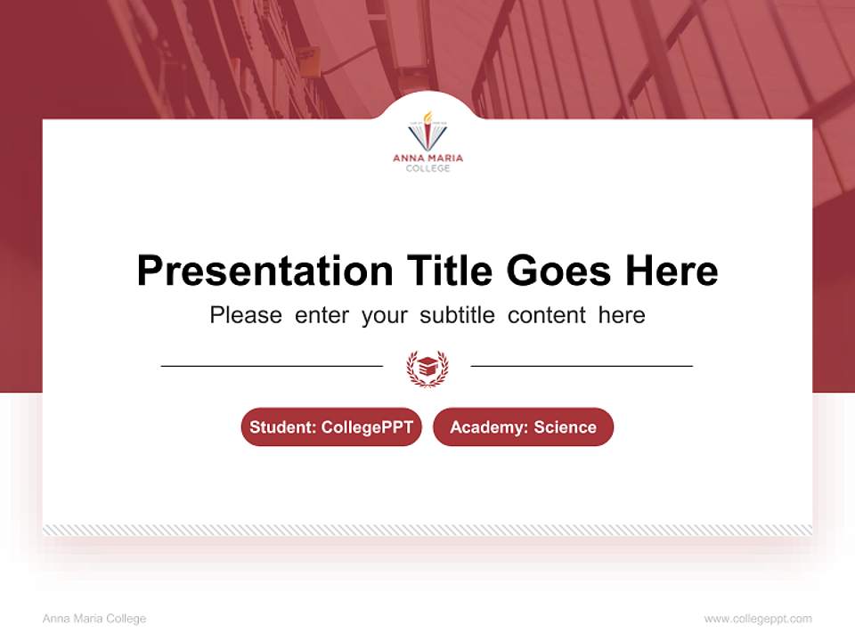 Anna Maria College National Scholarship Defense PPT Template4:3 ratio PPT effect preview image4