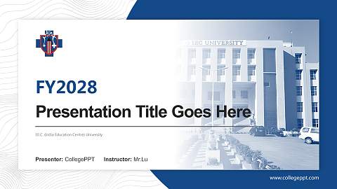 I.E.C. (India Education Centre) University Academic Presentation/Research Findings Report PPT Template