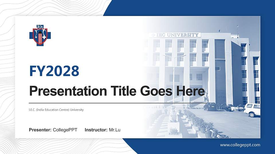 I.E.C. (India Education Centre) University Academic Presentation/Research Findings Report PPT Template16:9 ratio PPT effect preview image