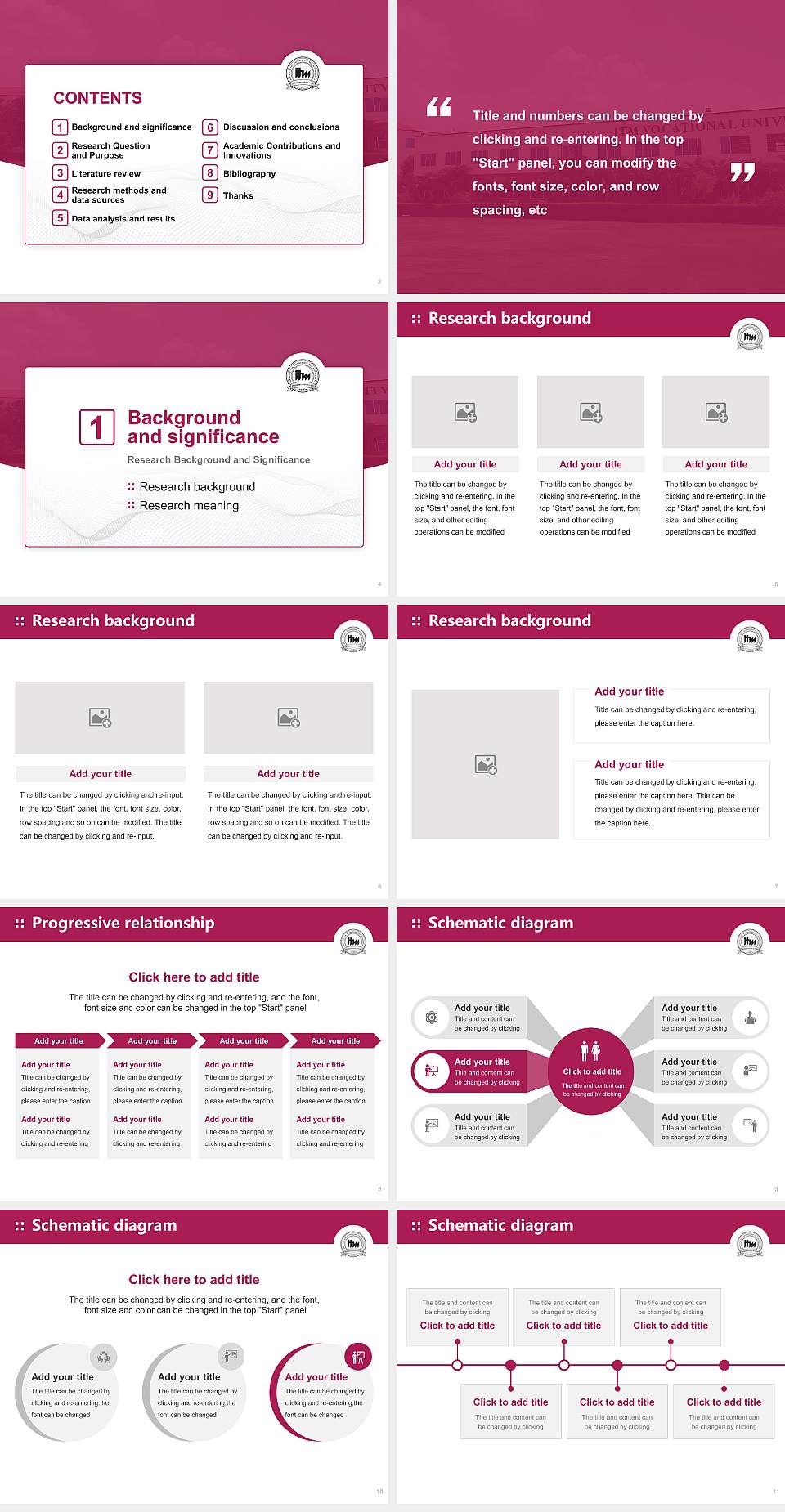 ITM-Vocational University Graduation Thesis Defense PPT Template4:3 ratio PPT effect preview image2