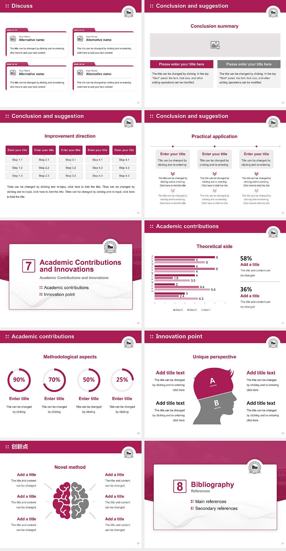 ITM-Vocational University Graduation Thesis Defense PPT Template4:3 ratio PPT effect preview image6