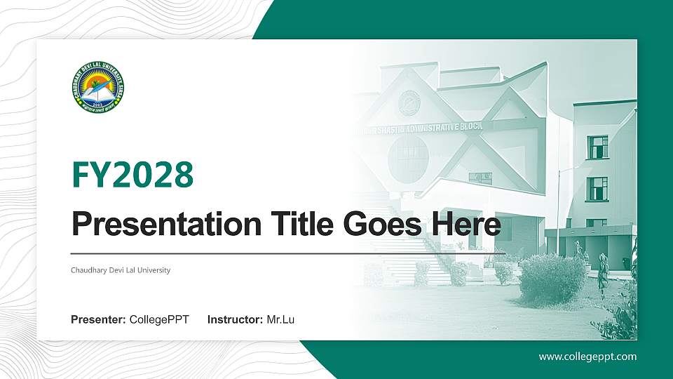 Chaudhary Devi Lal University Academic Presentation/Research Findings Report PPT Template16:9 ratio PPT effect preview image1