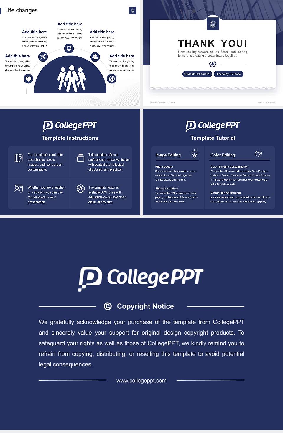 Allegheny Wesleyan College National Scholarship Defense PPT Template4:3 ratio PPT effect preview image4