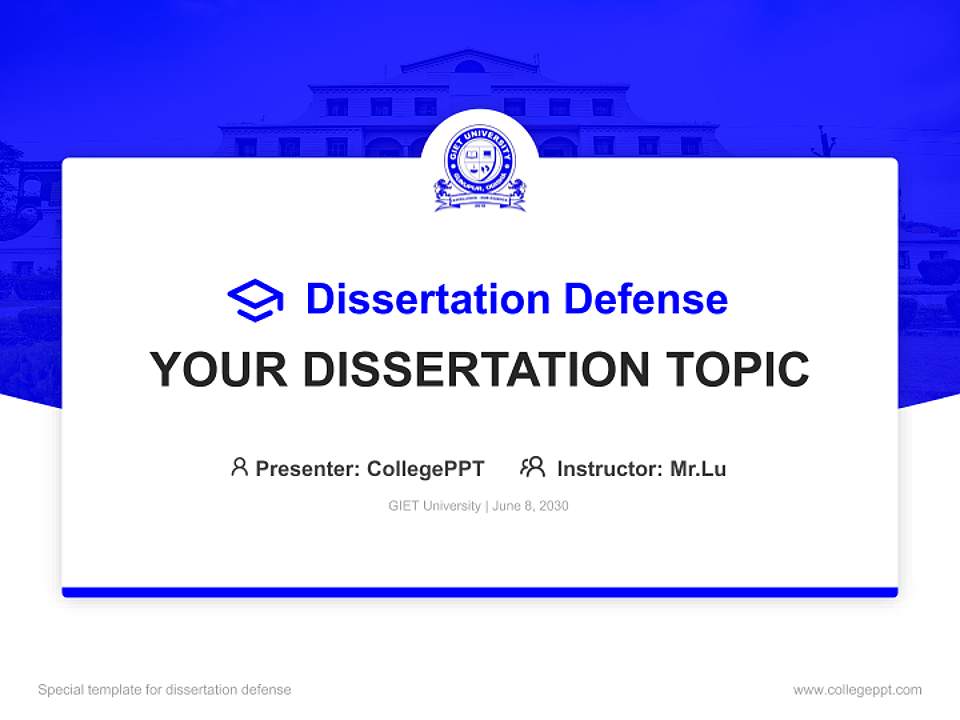 GIET University Graduation Thesis Defense PPT Template4:3 ratio PPT effect preview image7