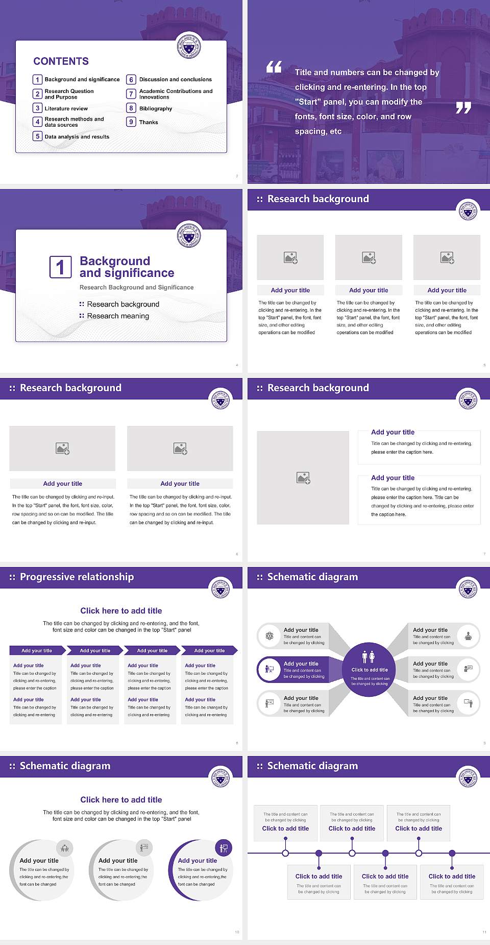 Dr Bhimrao Ambedkar University, Agra Graduation Thesis Defense PPT Template4:3 ratio PPT effect preview image2