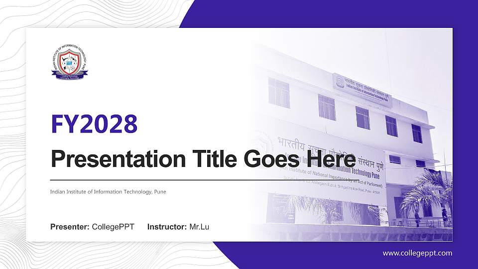 Indian Institute of Information Technology, Pune Academic Presentation/Research Findings Report PPT Template16:9 ratio PPT effect preview image