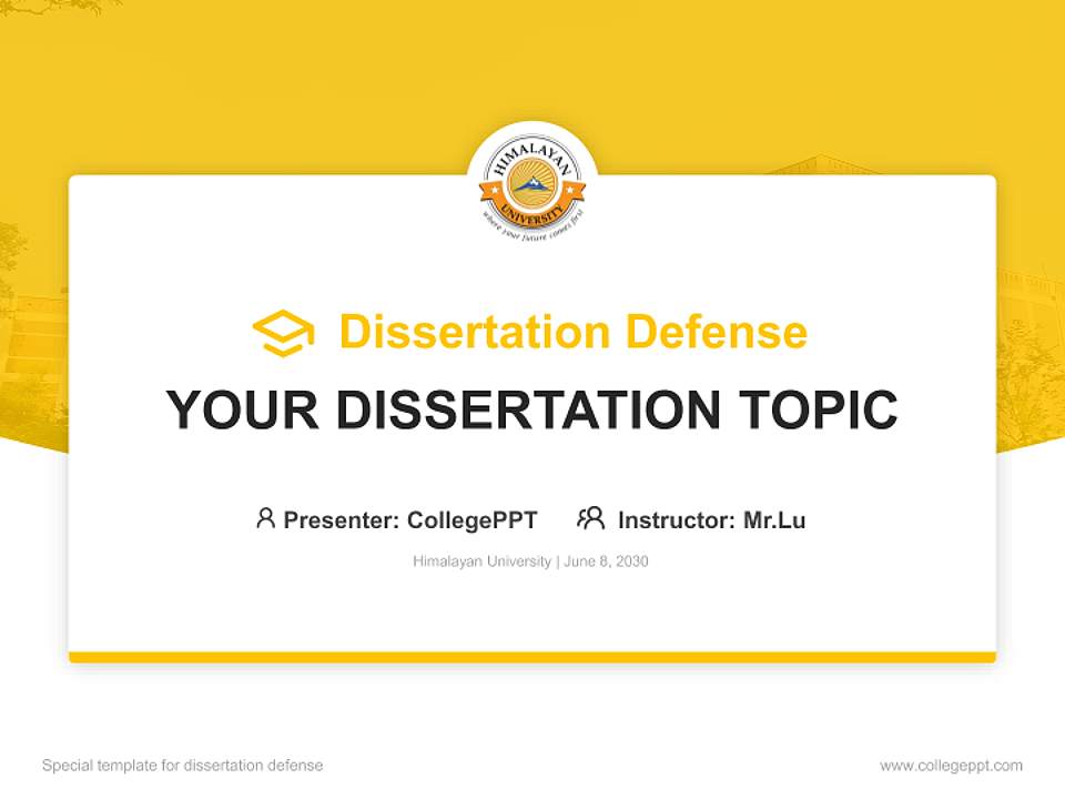 Himalayan University Graduation Thesis Defense PPT Template4:3 ratio PPT effect preview image7