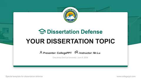 Chaudhary Devi Lal University Graduation Thesis Defense PPT Template