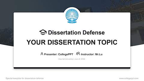 Gauhati University Graduation Thesis Defense PPT Template