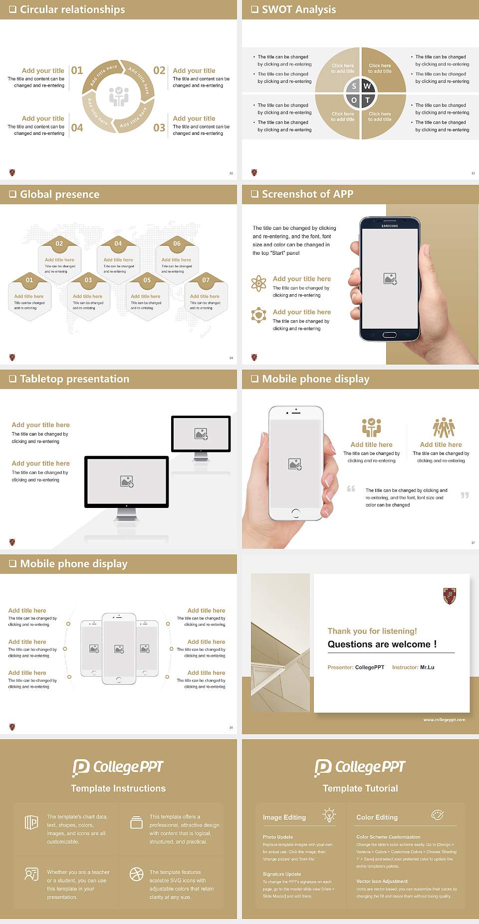 Anderson University General Purpose PPT Template4:3 ratio PPT effect preview image5