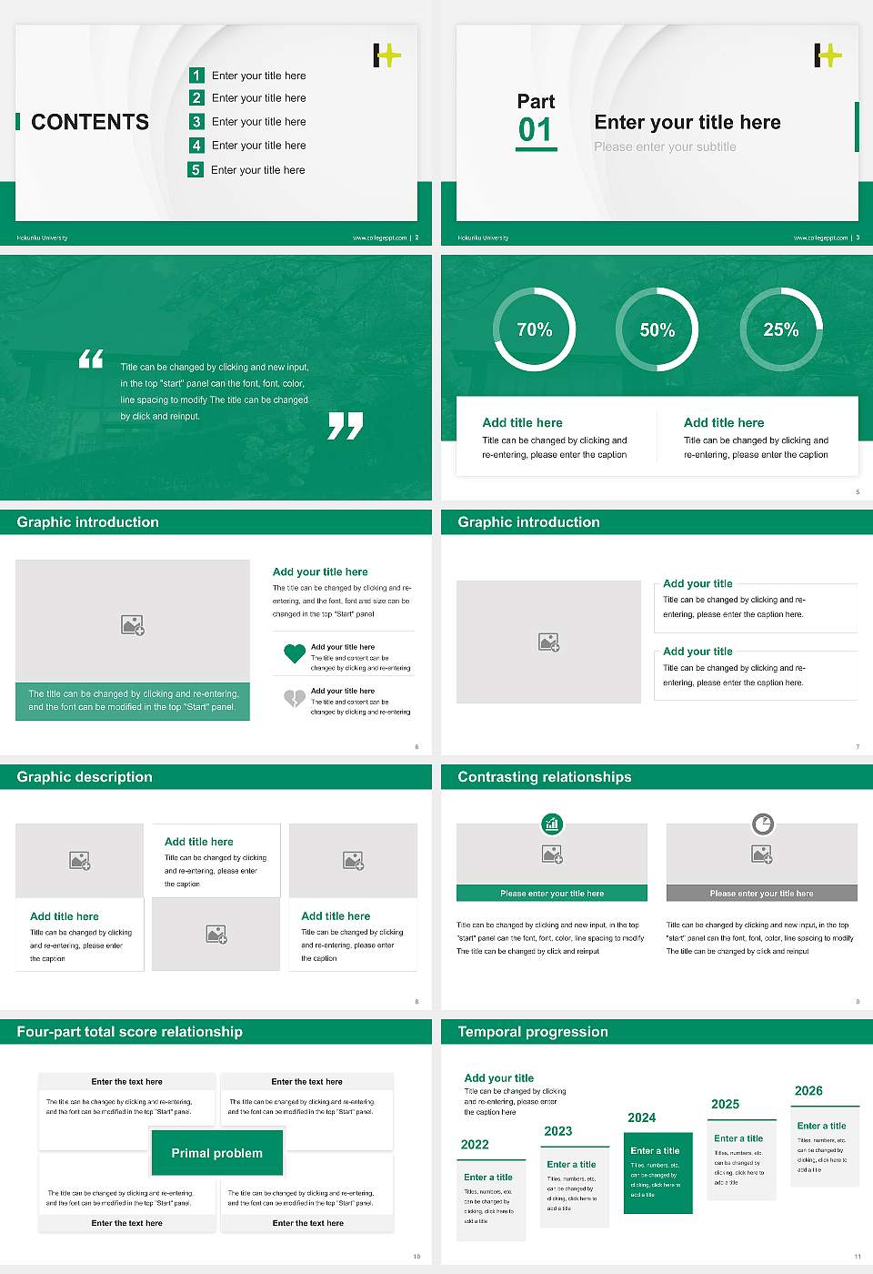 Hokuriku University Thesis Proposal/Graduation Defense PPT Template16:9 ratio PPT effect preview image2