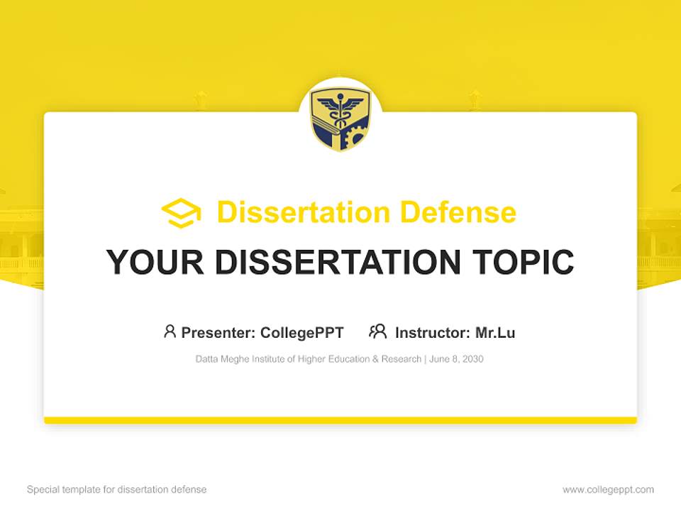 Datta Meghe Institute of Higher Education & Research Graduation Thesis Defense PPT Template4:3 ratio PPT effect preview image7
