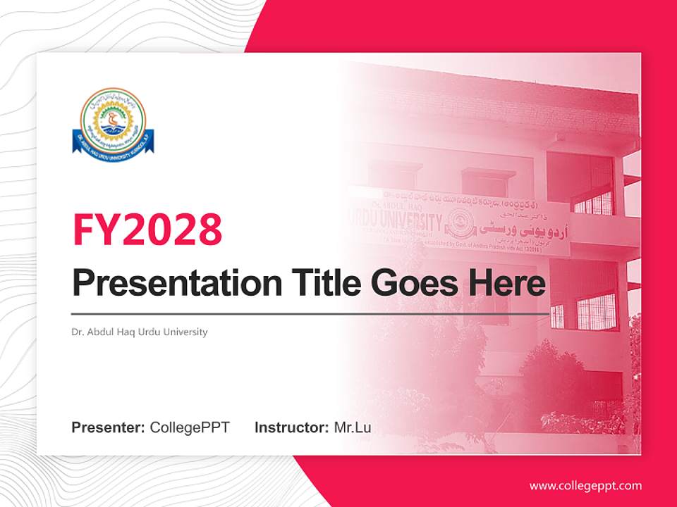 Dr. Abdul Haq Urdu University Academic Presentation/Research Findings Report PPT Template4:3 ratio PPT effect preview image5