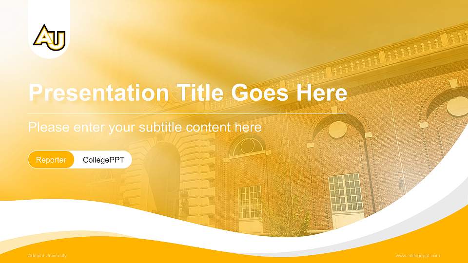 Adelphi University Lecture Sharing and Networking Event PPT Template16:9 ratio PPT effect preview image