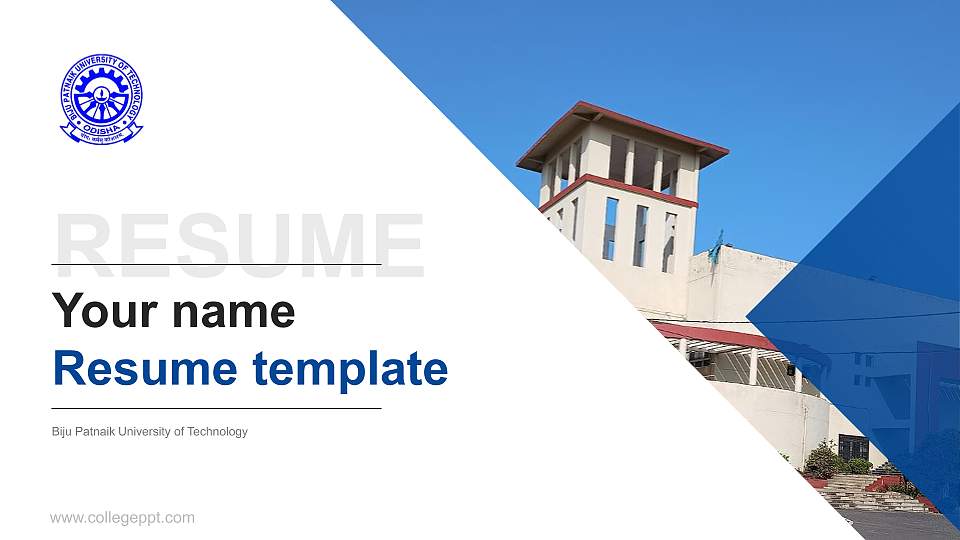 Biju Patnaik University of Technology Resume PPT Template16:9 ratio PPT effect preview image