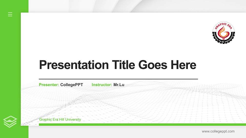 Graphic Era Hill University Thesis Proposal/Graduation Defense PPT Template16:9 ratio PPT effect preview image