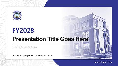 Dr. B.R. Ambedkar National Law University Academic Presentation/Research Findings Report PPT Template