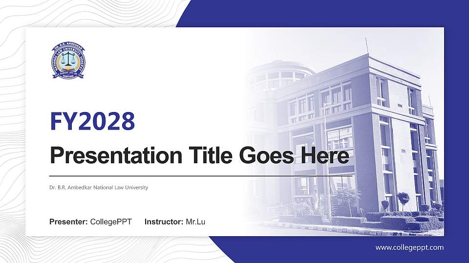 Dr. B.R. Ambedkar National Law University Academic Presentation/Research Findings Report PPT Template16:9 ratio PPT effect preview image